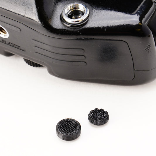 Ensemble de caches classiques Nikon : télécommande à 2 broches et caches de synchronisation PC (F4, F3, MD-4, F801)