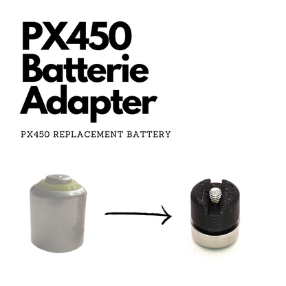 PX450 Batterieadapter inkl. 6x 1,4V Batterien für Bolex P1, P2, P3 & Alpa 10d