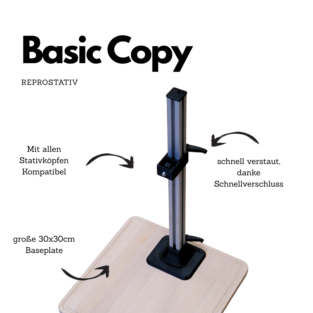 Support de reproduction modulaire « Copy Stand » pour numérisation de films DSLR & DSLM