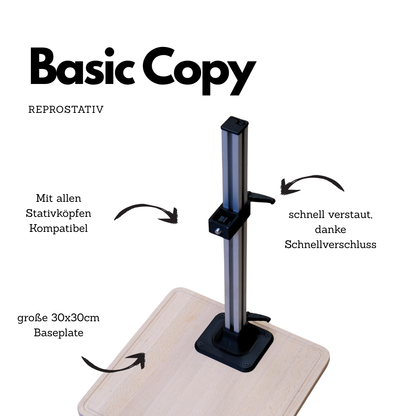 Support de reproduction modulaire « Copy Stand » pour numérisation de films DSLR & DSLM