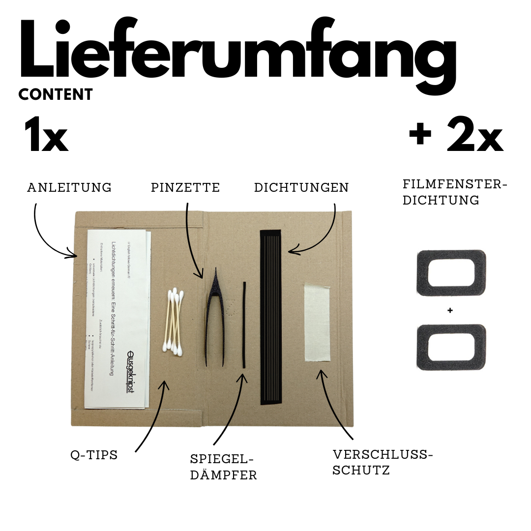 Universal Lichtdichtung Set mit Spiegeldämpfer für Canon, Nikon, Minolta & Olympus