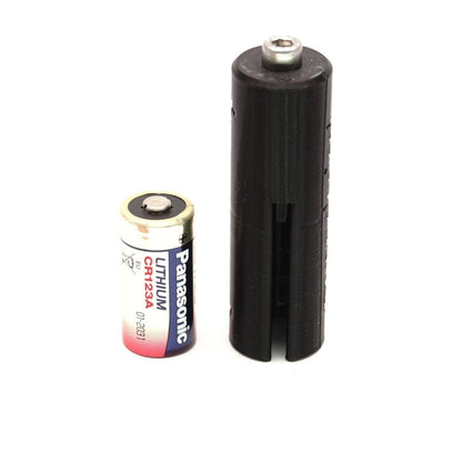 Adattatore per batterie 2R10 (CR123A) per segnalatore luminoso, VEB Zeitz, apparecchi DDR